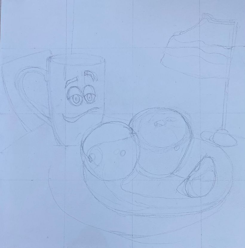 Dibujo con cuadrícula. 