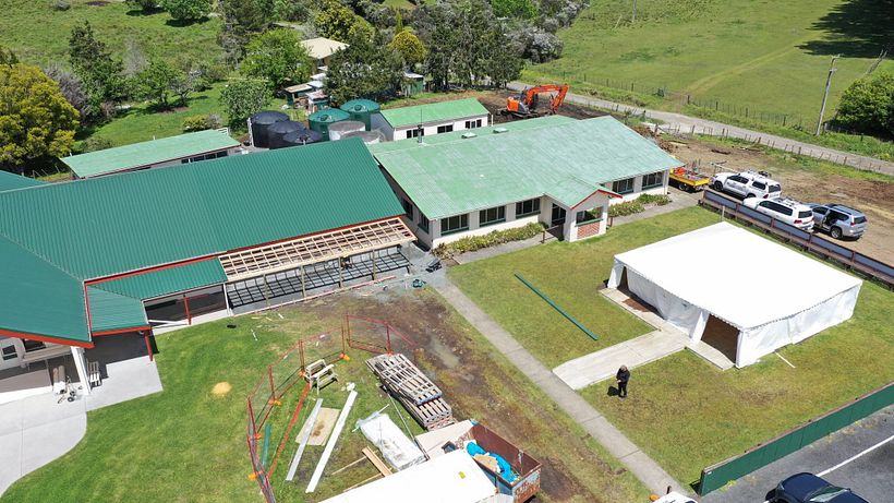 My Marae, the Wharekai the building on the right.