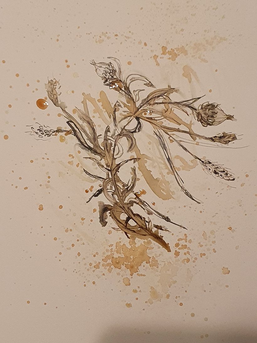 First try with inks and teas...