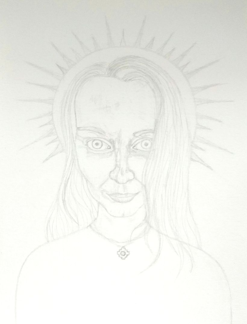 This is the rough copy of the portrait, later on I deleted the necklace of the lady just for personal reasons