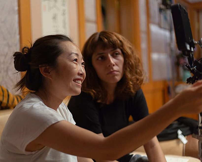 Lulu Wang on set filming "The Farewell"