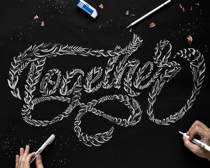 "Together" Leaf Lettering 2