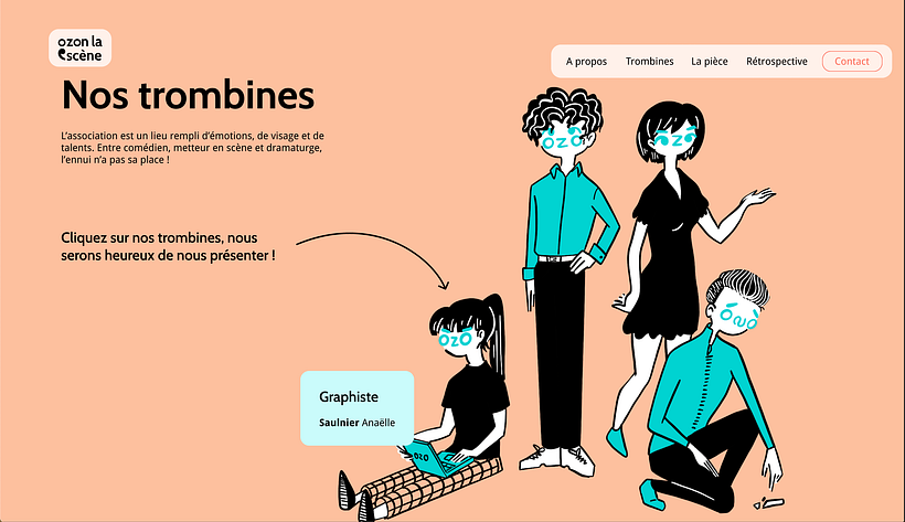 Section "Nos trombines" du site internet