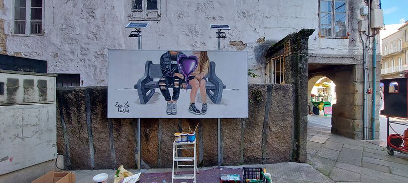 Mural para Concello de Porriño 2021 por el 25N 1