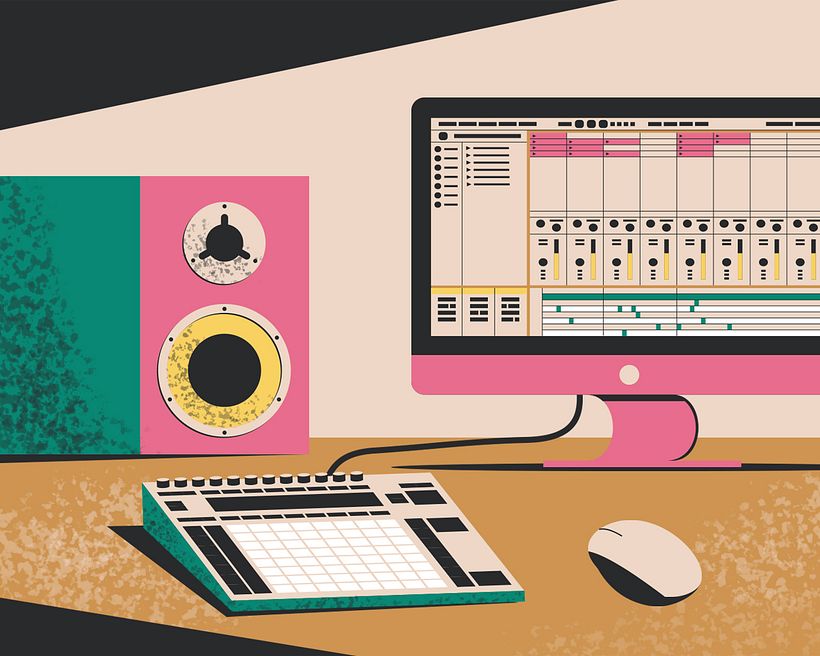 Easier access to IT and audio editing software makes it easier to make your own music. Illustration by Maja Dabek.