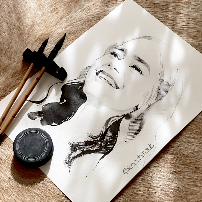 Moderne Tusche Malerei_Glück 2