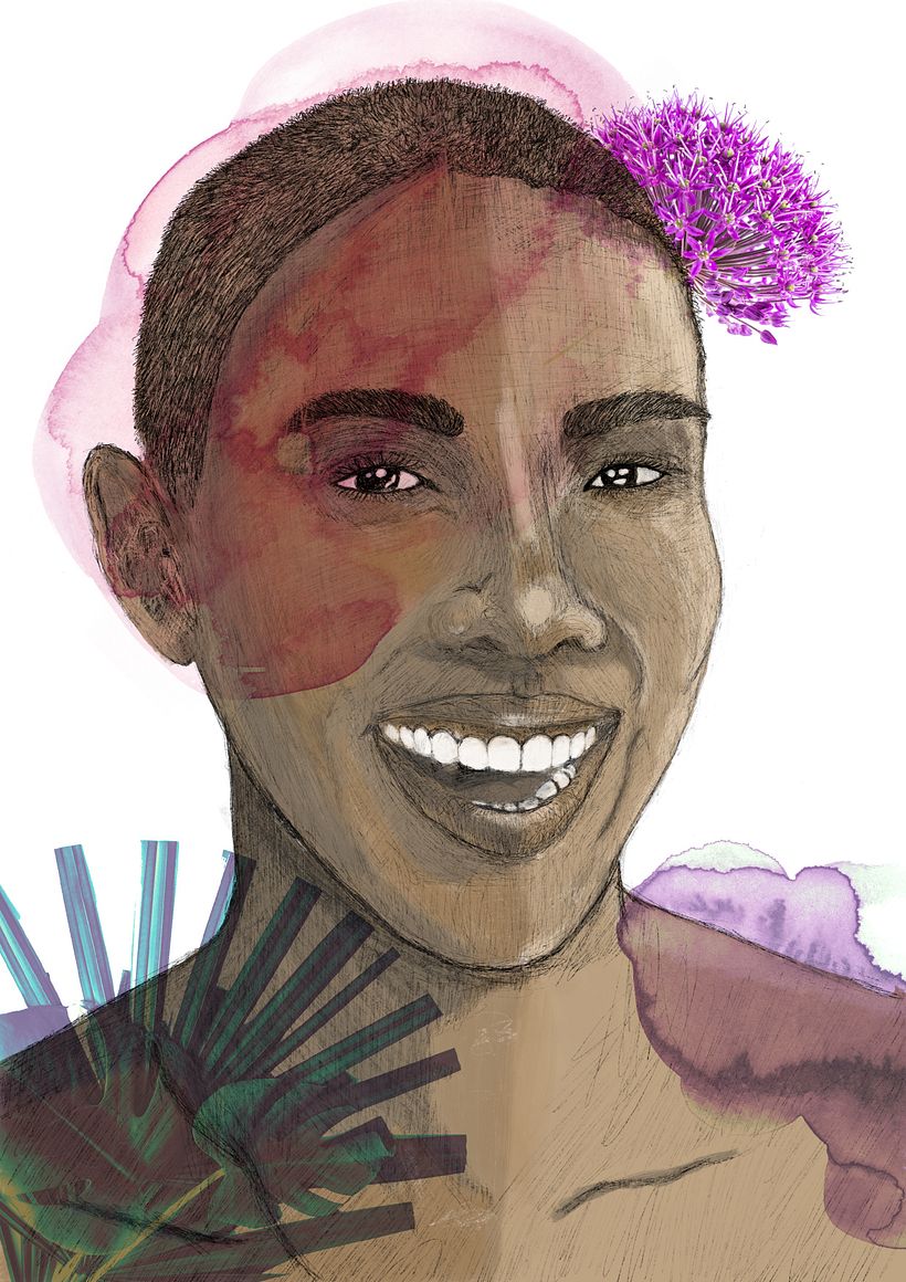 Mi Proyecto del curso: Retrato ilustrado con Procreate - Traditionele illustratie