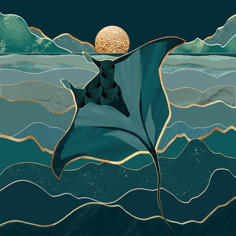 Illustration décorative - paysage marin 1