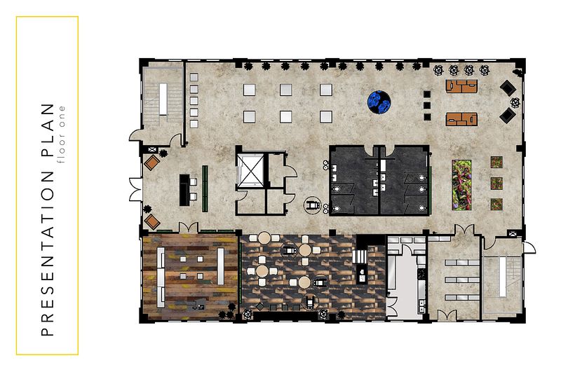 In my final semseter, we worked on a project with the concept of National Geographic opening up a new headquarter in San Francisco. This is a part of my project without the research areas. 10