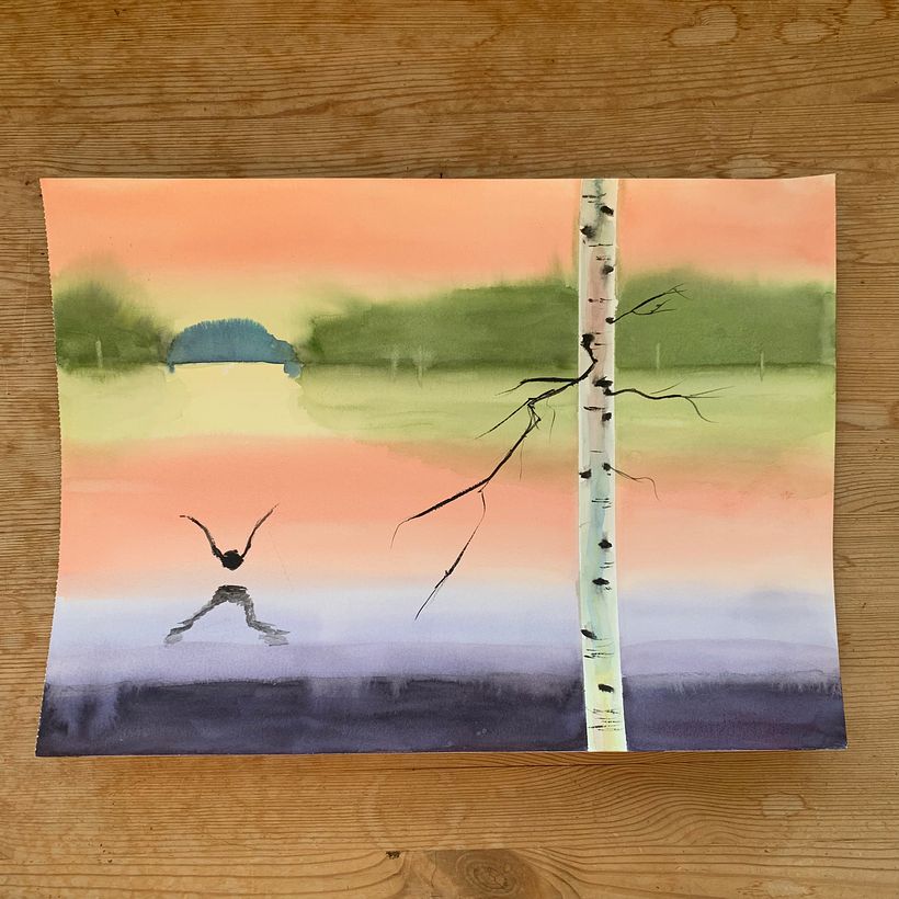 My project in Atmospheric Landscapes in Watercolor  course 5