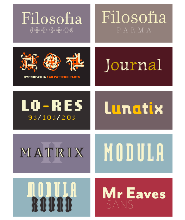 I font di Zuzana Licko su emigre.com
