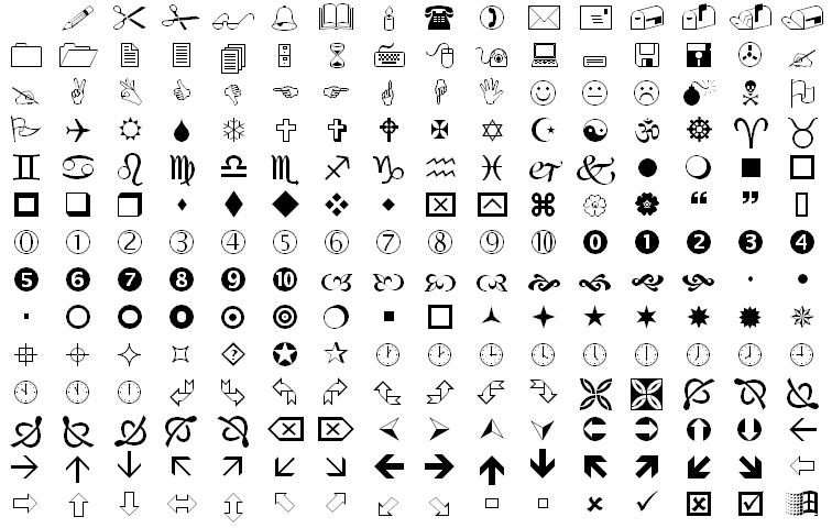 Wingdings di Kris Holmes e Charles Bigelow.