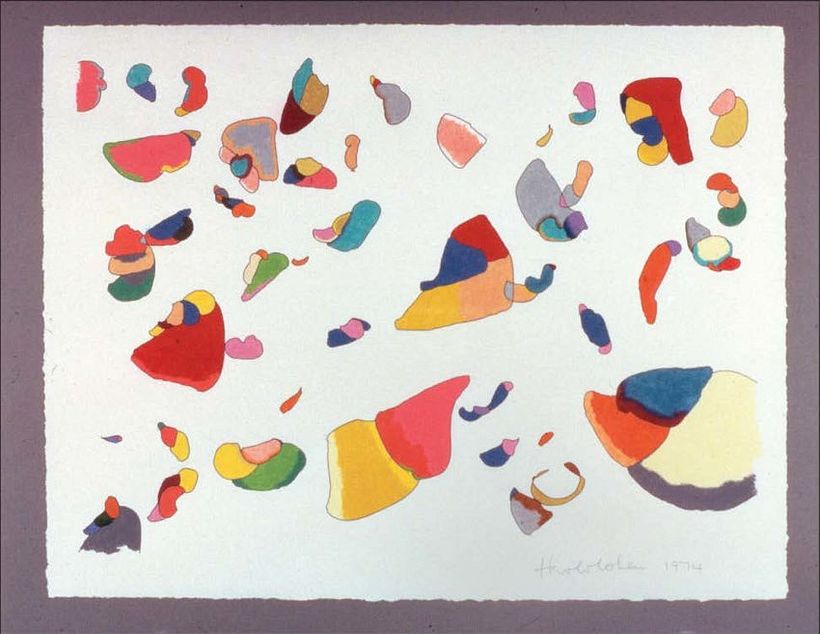 Pieza temprana de AARON coloreada por Harold Cohen.