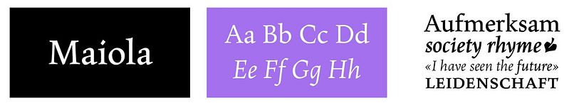 Maiola par Veronika Burian sur Adobe Fonts.