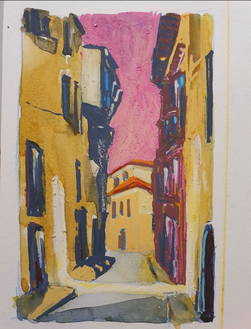 My project for course: Modern Urban Sketching Techniques with Mixed Media 8