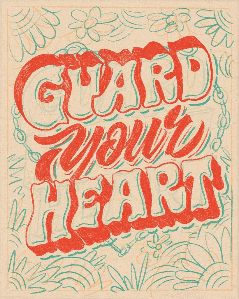 Refined sketch with focus on lettering