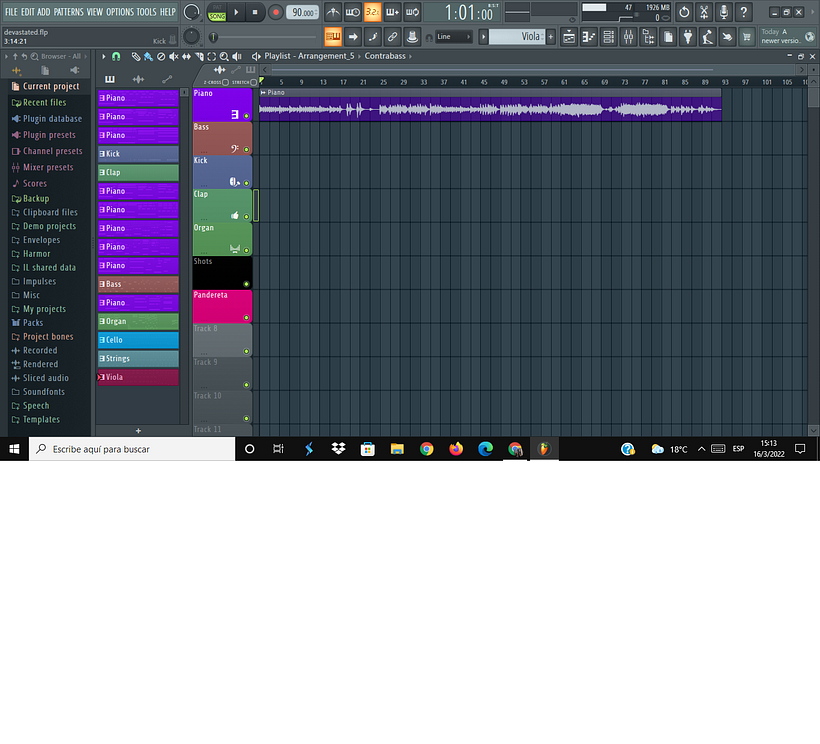 Empeze realizando la Armonía en Piano de concierto usando la tonalidad de Fm