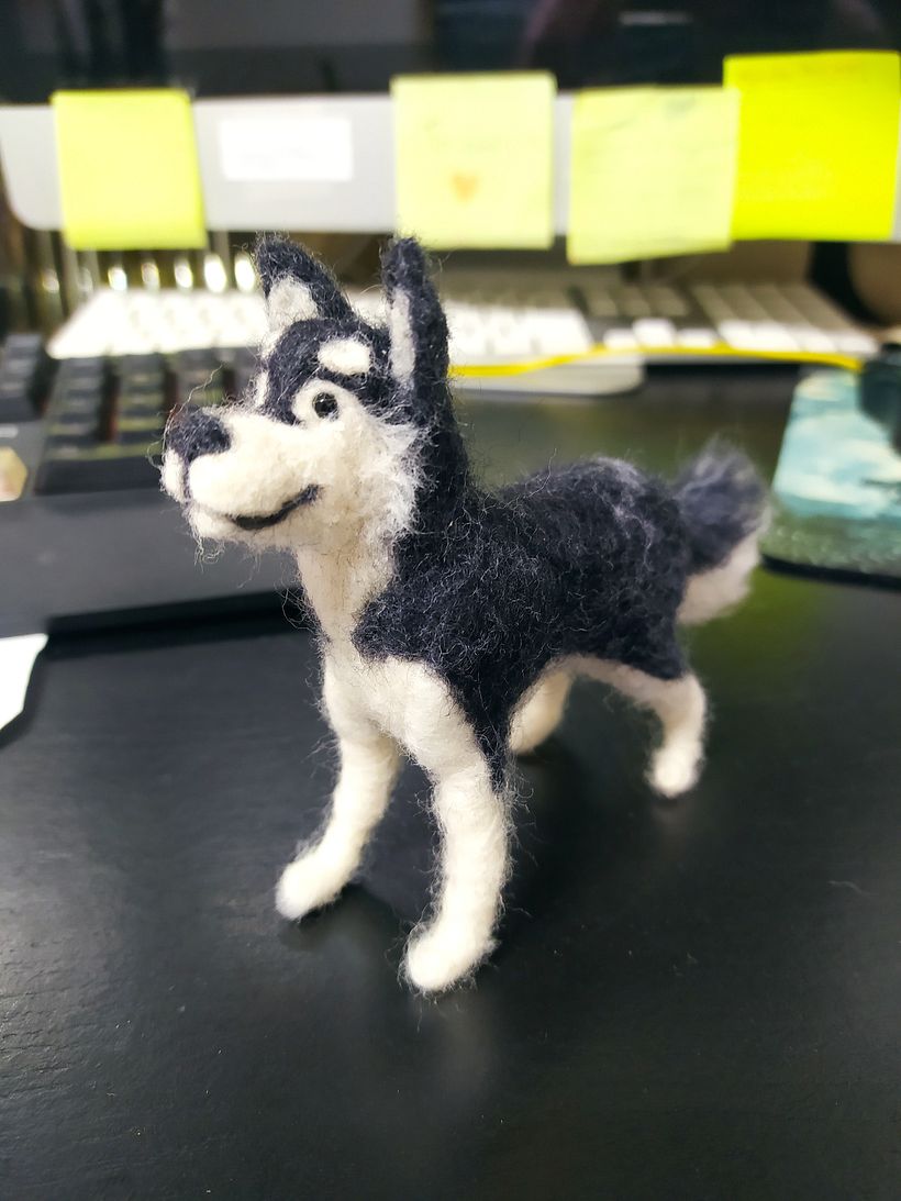 Criação de animais com needle felting- Husky 2