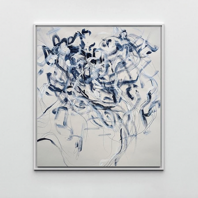 Mutations of Presence (2020), Sougwen Chung in collaboration with a robotic arm. Image: @sougwen_chung on Instagram.
