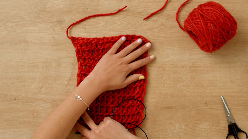 This is what garter stitch looks like.