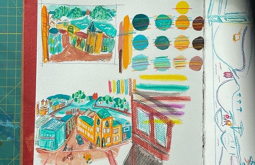 Trial and error - looking for the right perspective and colors