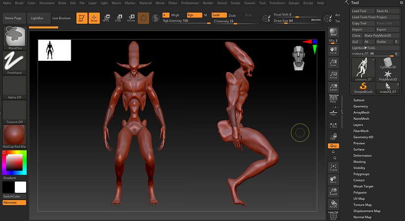 Trabalho no Zbrush