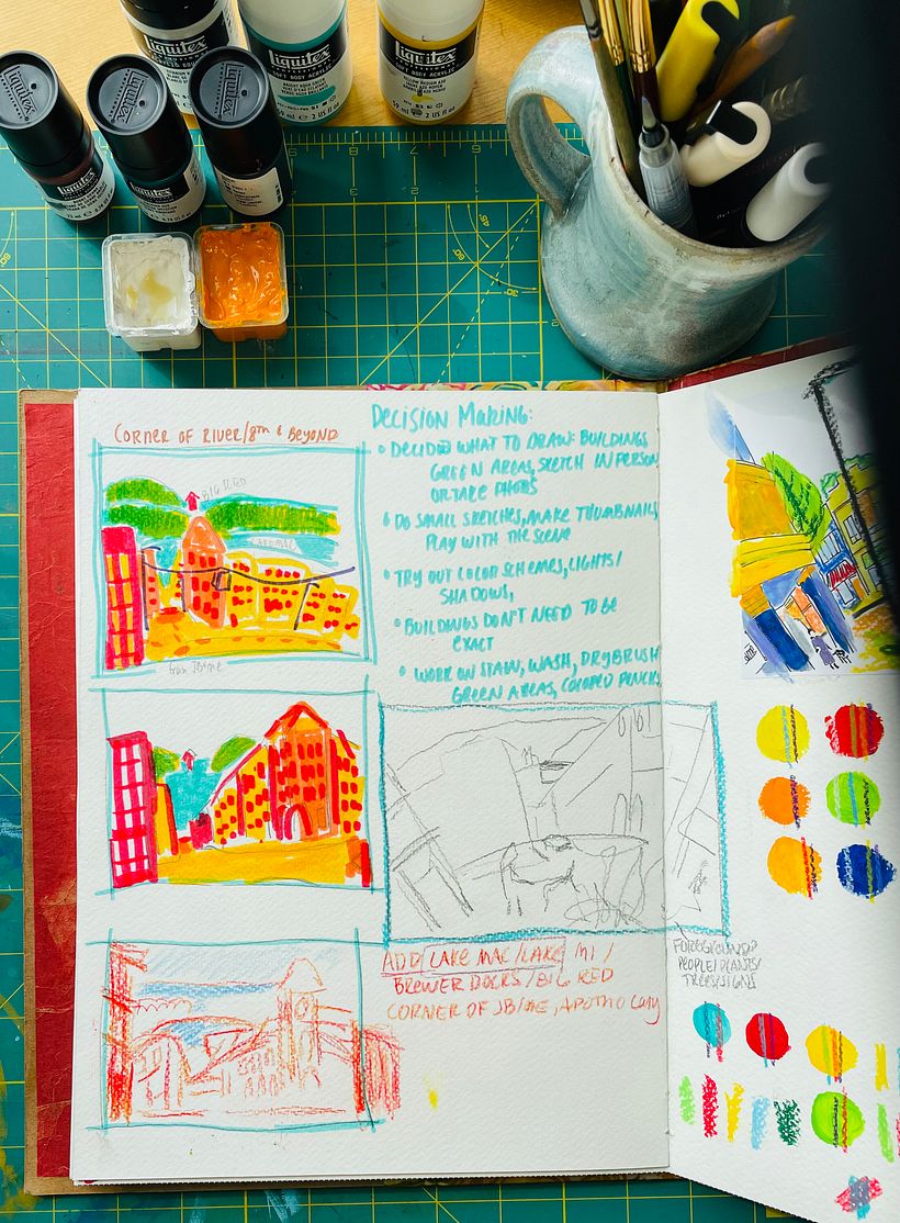 Practice sketches/planning the panorama