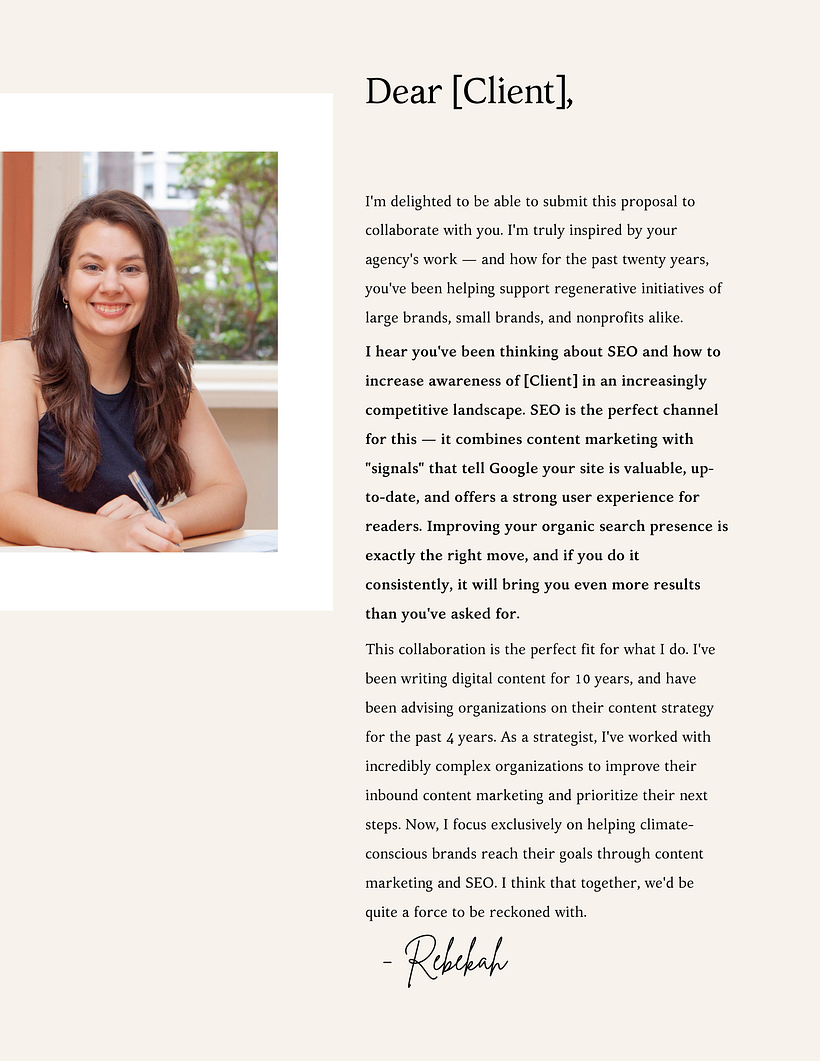 My project for course: Writing a Winning Proposal: Land Your Dream Clients 2