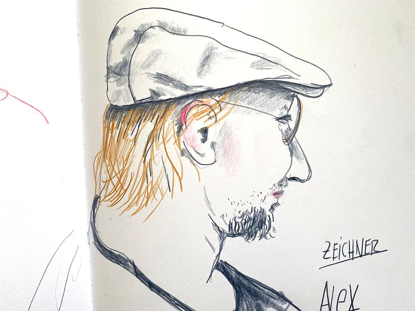 Zeichnung vor Ort nach Beobachtung, Buntstifte Polychromos