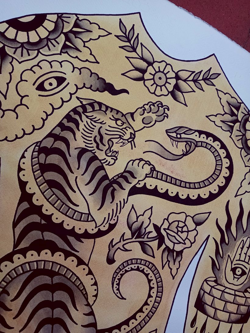 Exposición colectiva TrapHouse - Tinta y acuarela sobre papel - Ilustración tradicional