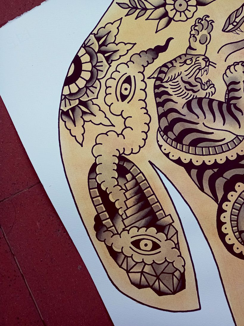 Exposición colectiva TrapHouse - Tinta y acuarela sobre papel - Ilustración tradicional