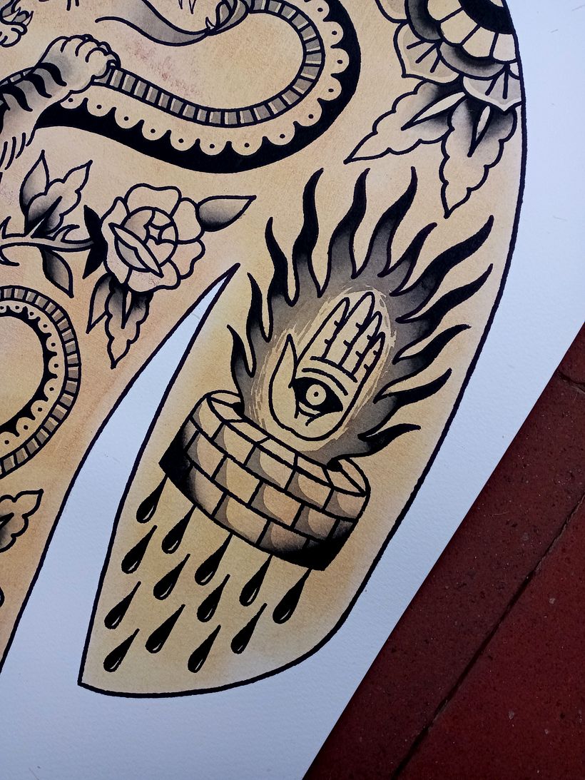 Exposición colectiva TrapHouse - Tinta y acuarela sobre papel - Ilustración tradicional