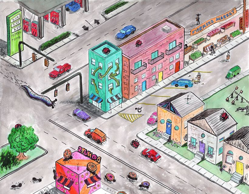 Isometric Perspective with some surreal insects. :D - #mattiasadolfssonxdomestika
