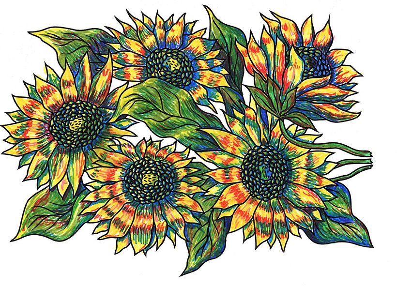 This was an outlined image and I shaded it in with colored markers. - #mattiasadolfssonxdomestika