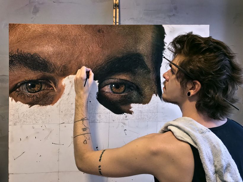 SUPERIMAGEM IV: Cativo - Óleo sobre tela, 2019 (processo)