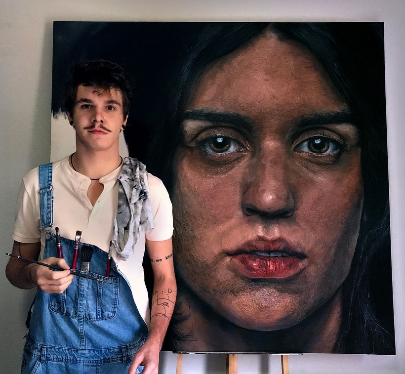 SUPERIMAGEM III: Crônico - Óleo sobre tela, 2018 (processo)