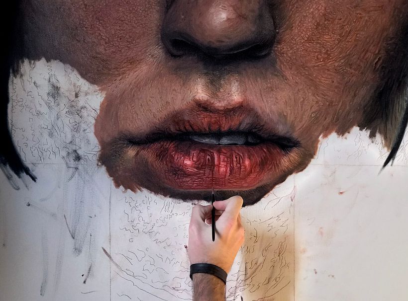 SUPERIMAGEM III: Crônico - Óleo sobre tela, 2018 (processo)