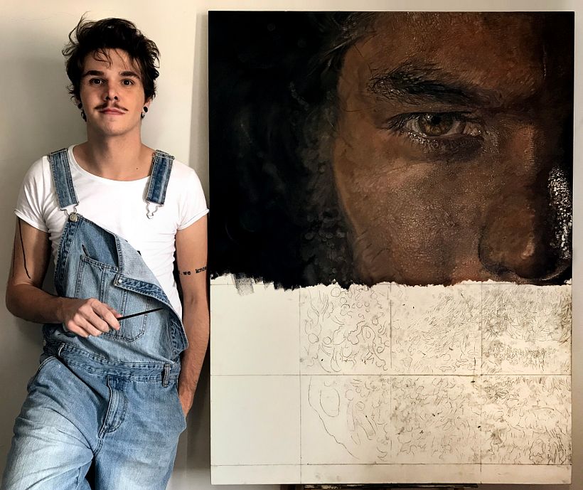 SUPERIMAGEM II: Fixo - Óleo sobre tela, 2018 (processo)