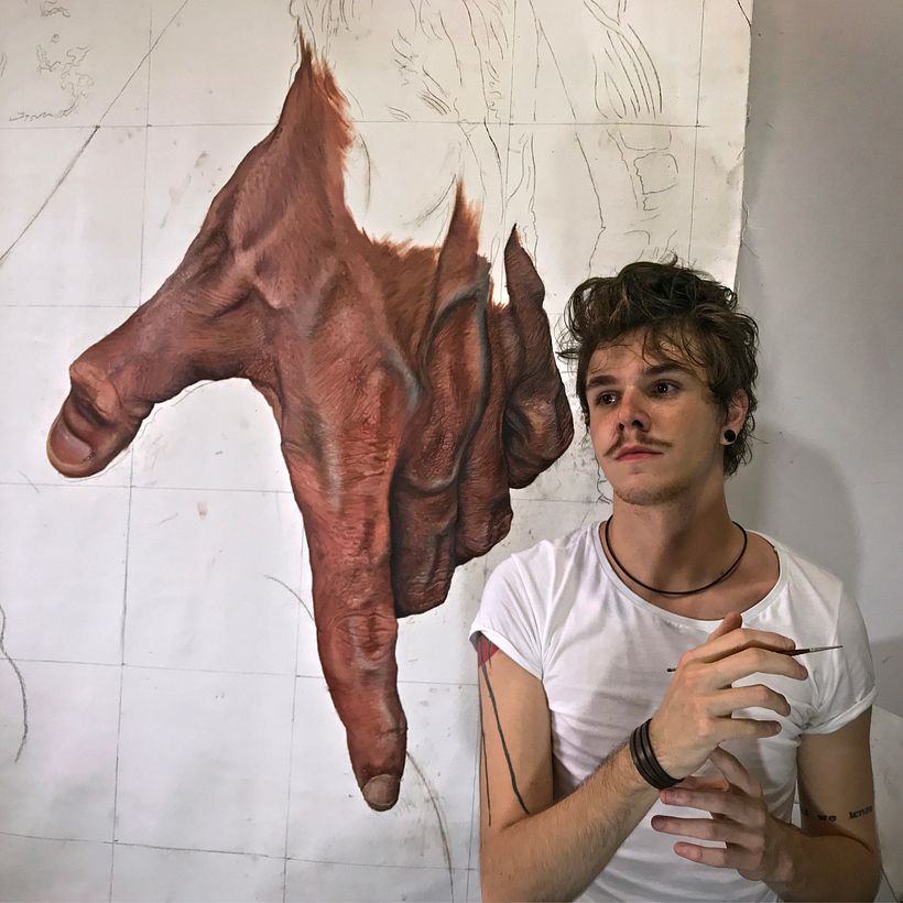 Vias, 235x190cm, Óleo sobre tela, 2018 (processo)