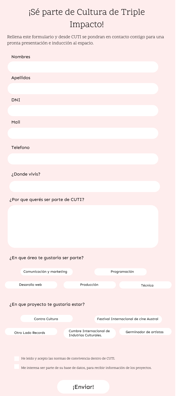 Formulario de inscripcion