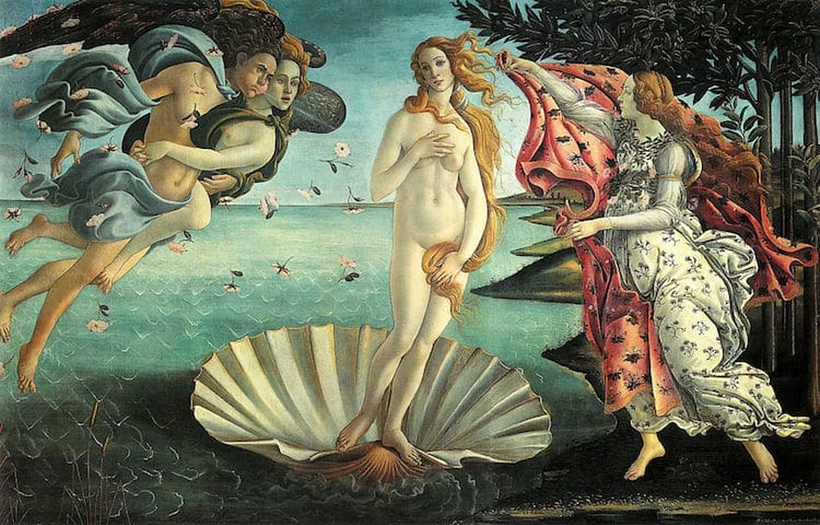 Botticelli malte "Die Geburt der Venus" zwischen 1482 und 1485 in der Zeit der Renaissance.