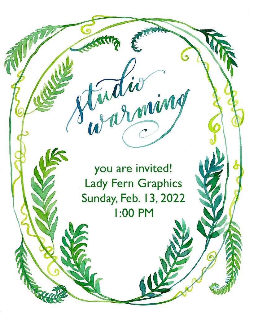 Invitation I created to invite my family to come see my new home art studio! 