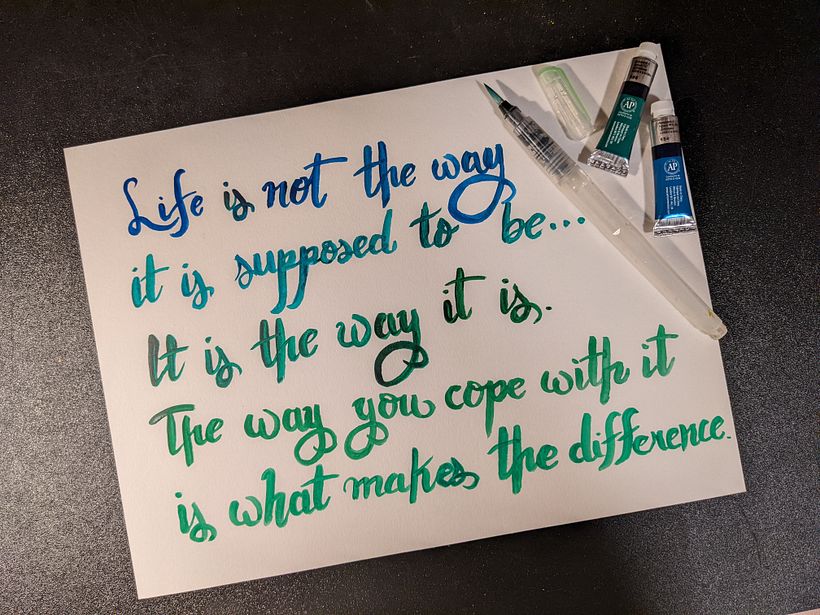 My project in Italic Script with a Brush Pen course 4