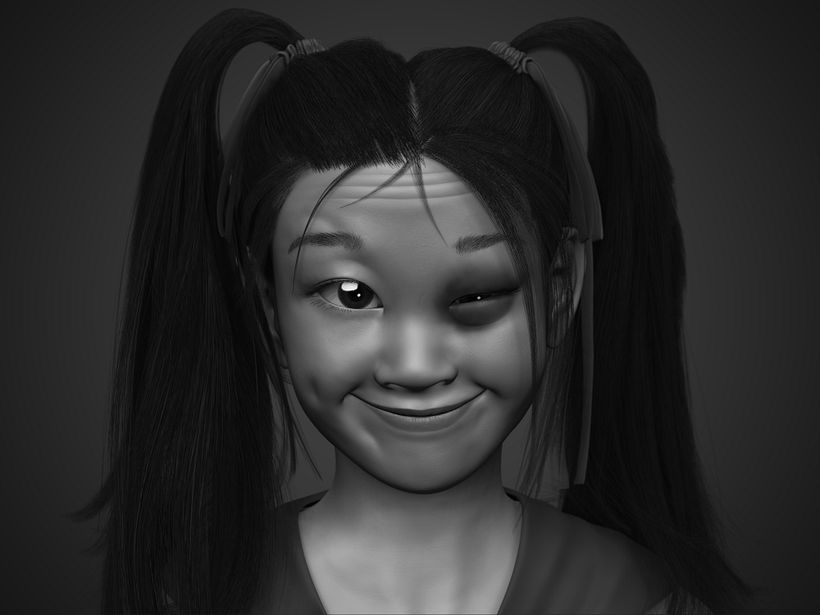 Shōjo With Black Eye: face