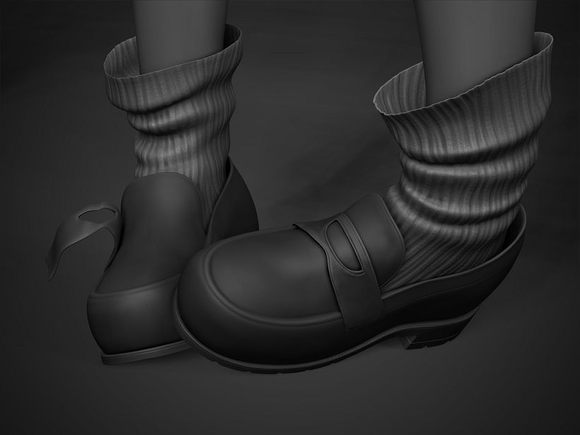 Shōjo With Black Eye: shoes