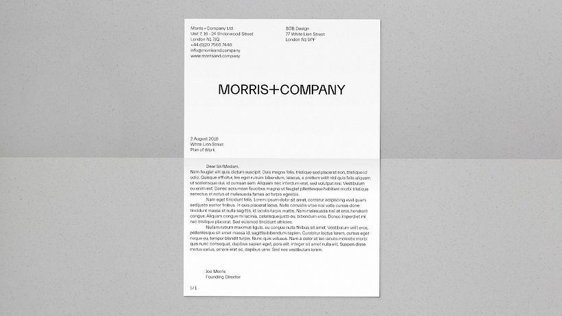 Rebrand for architects Morris + Company - Tasarım