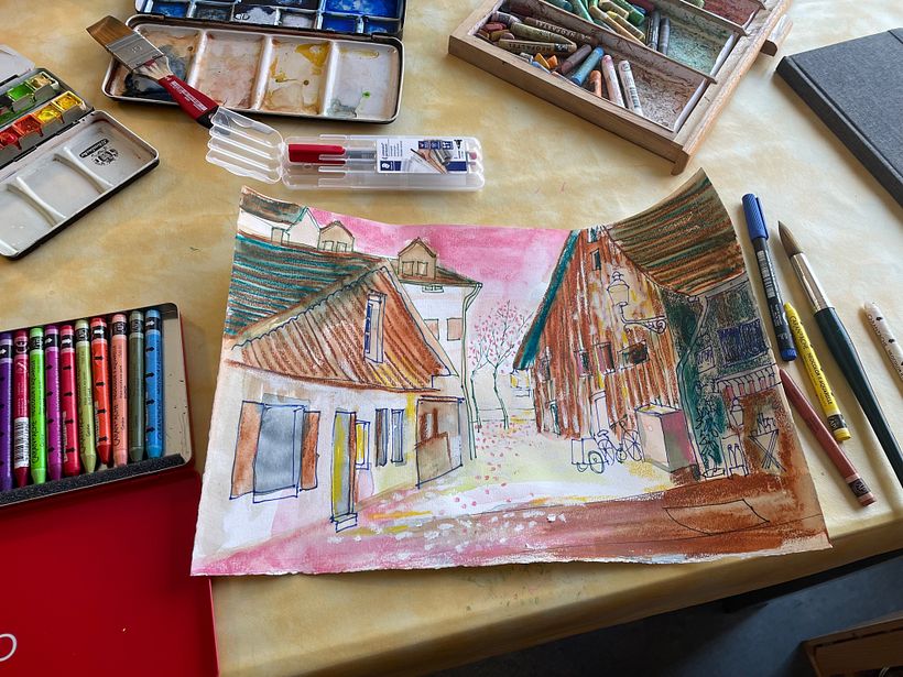 Mein Kursprojekt: Moderne Urban Sketching-Techniken in Mixed Media 3