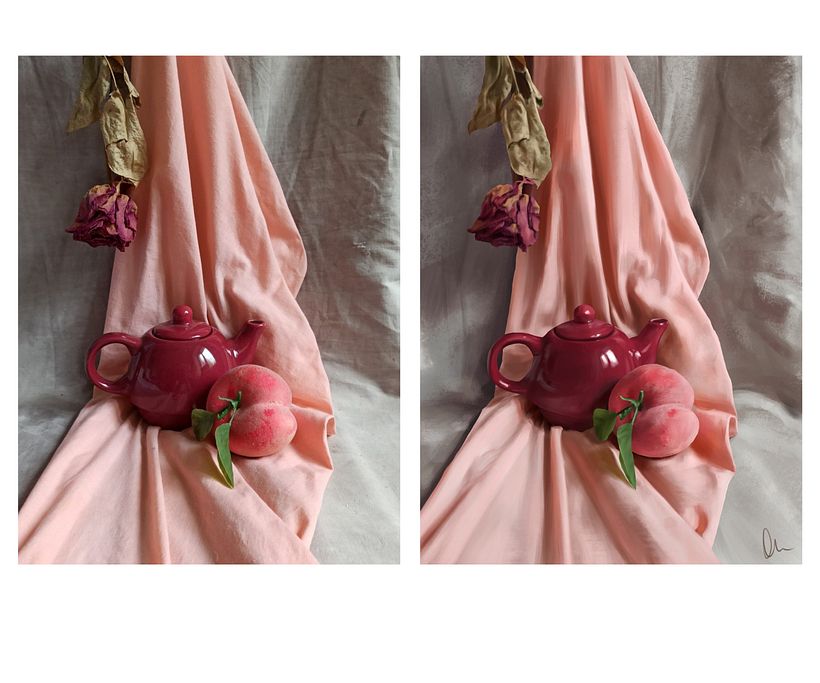 Original photo on the left