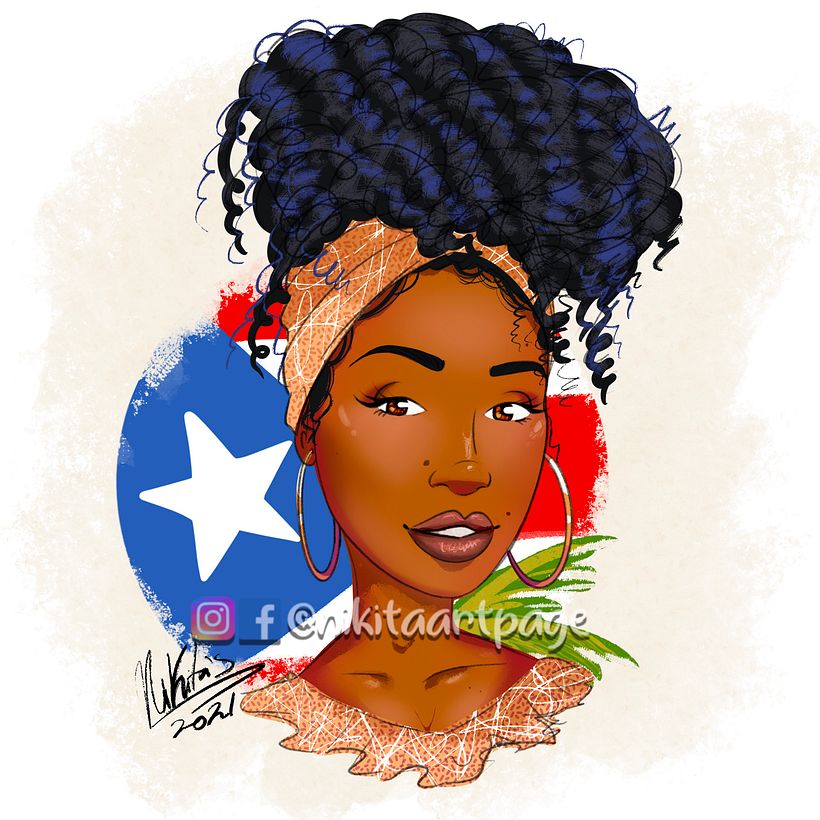 Practicing textures on a Puertorrican inspired woman