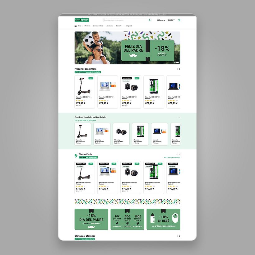 Diseño UX / UI Ecommerce Cloud Distro - UX / UI